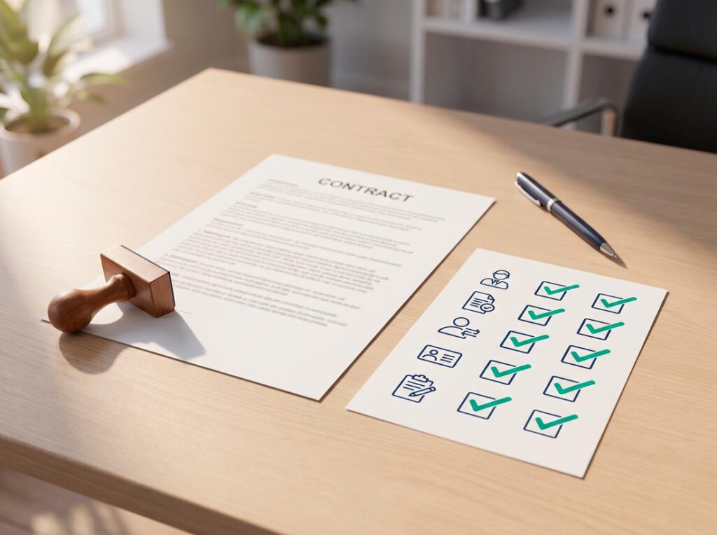 Contrato de arriendo con checklist de revisión en Chile 2026.