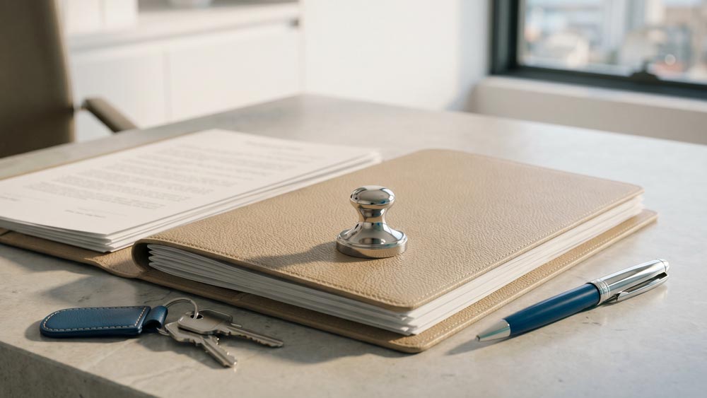 Carpeta con documentos necesarios para vender una propiedad en Chile