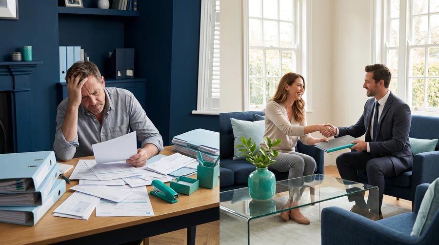 Diferencia visual entre vender sin tasación inmobiliaria y vender tras tasación en Chile.