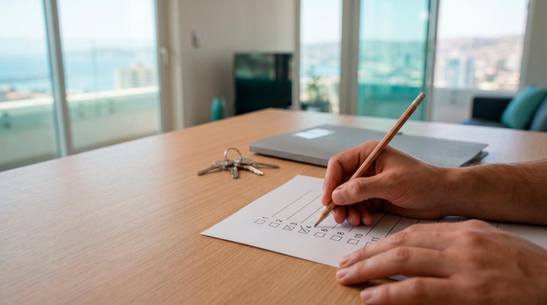 Persona preparando un checklist visual para vender casa rápido en Chile.